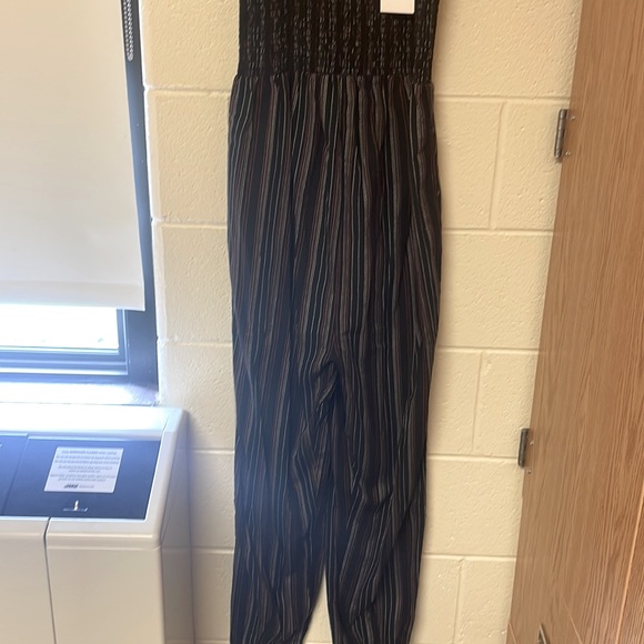 NWT HATCH Jojo Smocked Jumpsuit Striped Bow - Picture 10 of 13